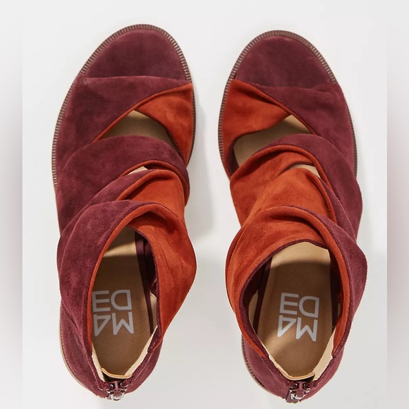 M4D3 Anthropologie Block Heel “Crawly Twist” Suede & Leather Sandal NWOT - Picture 2 of 7